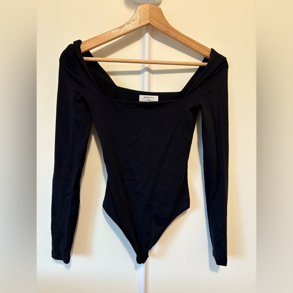 Babaton Black Long Sleeve Bodysuit